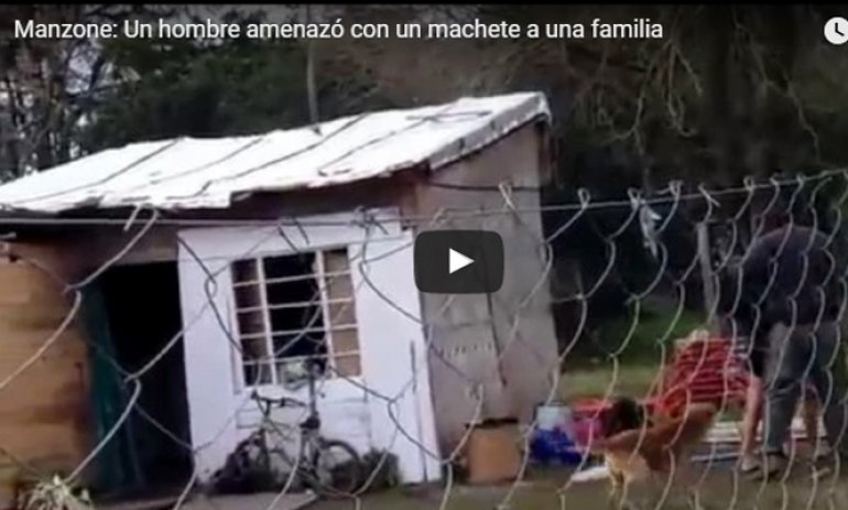 Video: Un hombre amenazó con un machete a una familia