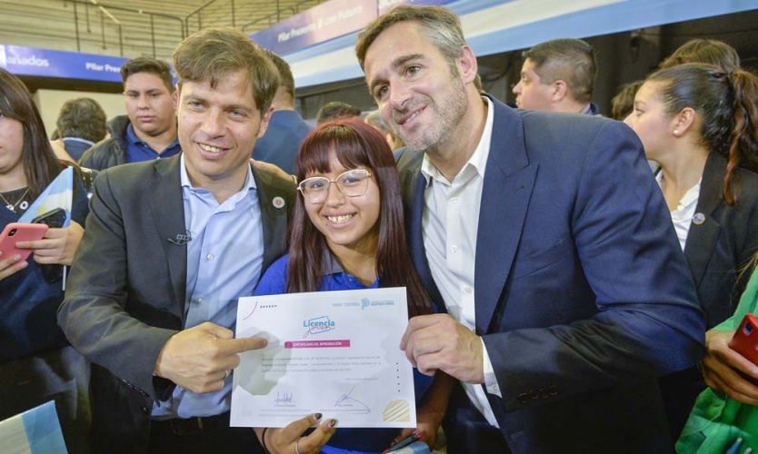 Kicillof participó en Pilar del cierre de la prueba piloto del programa “Licencia Joven”