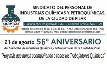 Aniversario del Sindicato de Industrias Químicas y Petroquímicas de Pilar