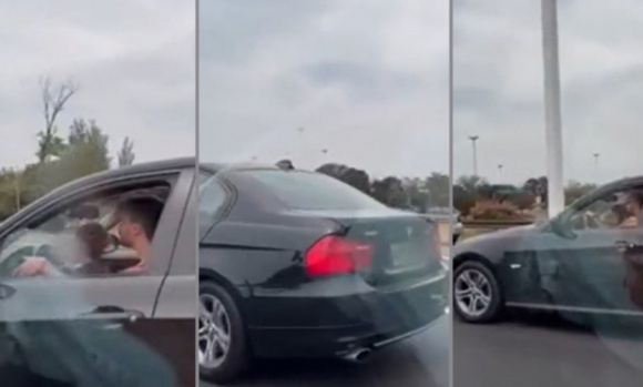 Video: un hombre hizo manejar a alta velocidad a su hijo en plena autopista