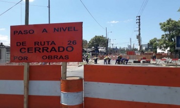 Por obras, permanece cerrado el paso a nivel de Ruta 26 del Tren Belgrano Norte