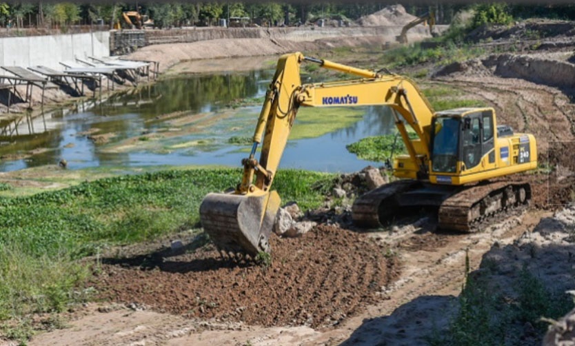 Avanzan las obras para aumentar el cauce del Río Luján