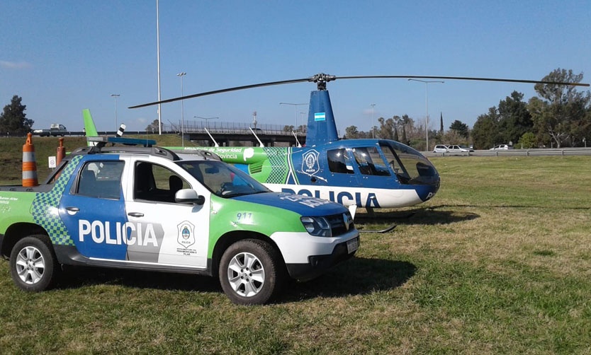 La Policía desplegó un mega operativo en la Panamericana que incluyó un helicóptero